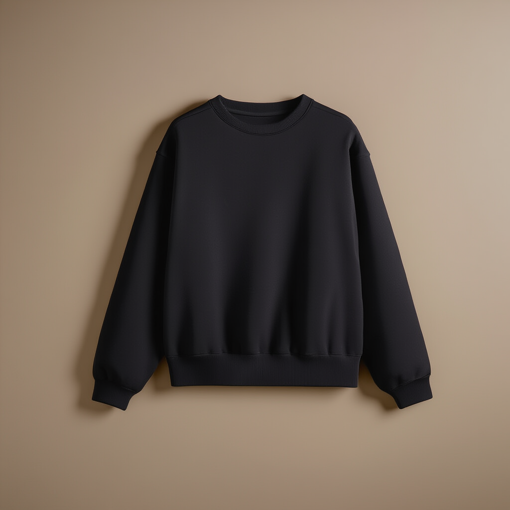 Crewneck Black Women Sweatshirt - Black - Image 1