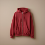 Hoodie With Zipper - Red