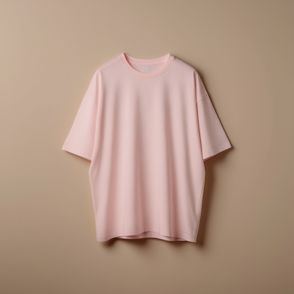 Light Pink Tee Drop Shoulder - Light Pink - Image 1