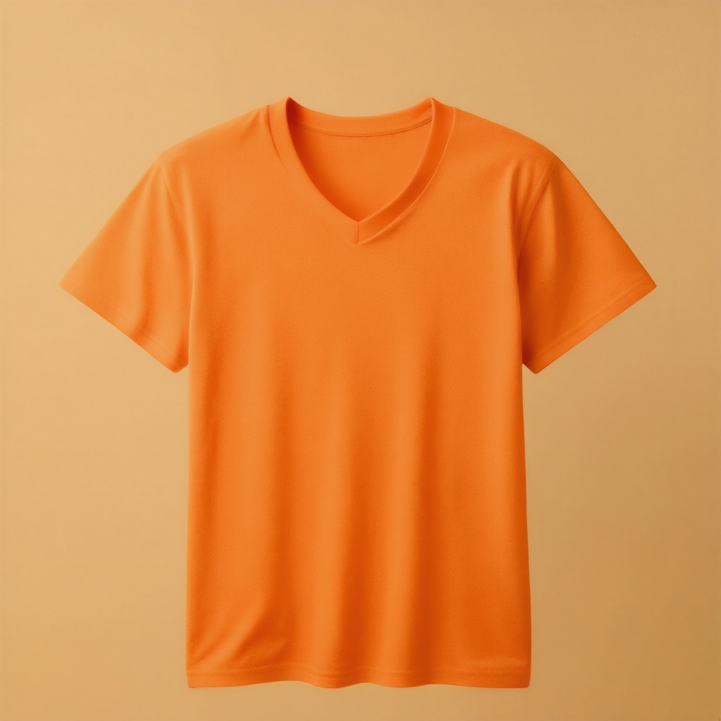 Orange V-Neck Kids V Neck Half Sleeve - Orange - Image 1