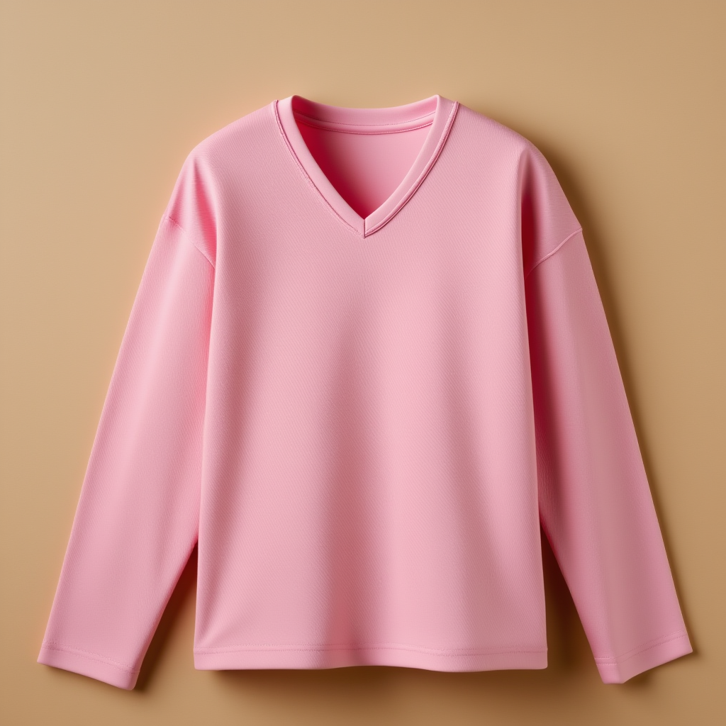 Pink V-Neck V Neck Full Sleeve - Pink - Image 1