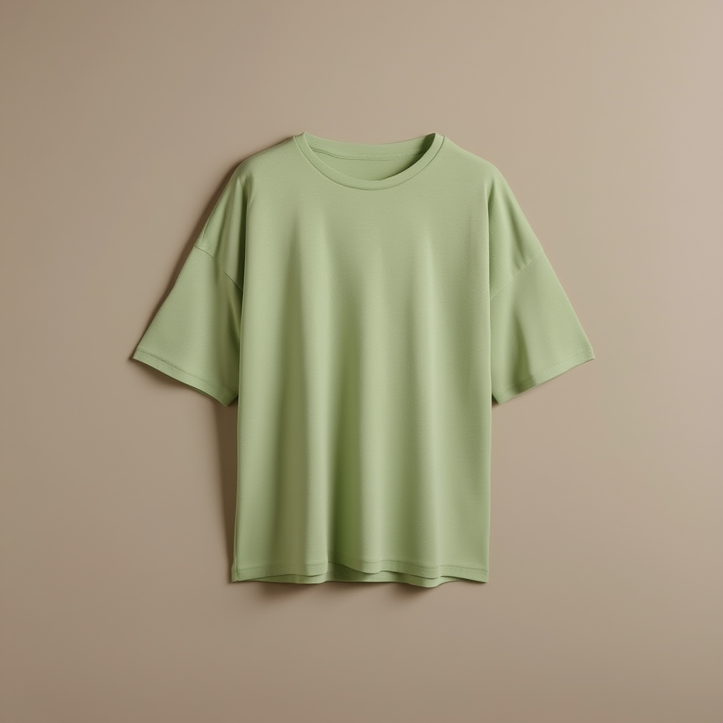 Pista Green Tee Women Oversized - Pista Green - Image 1