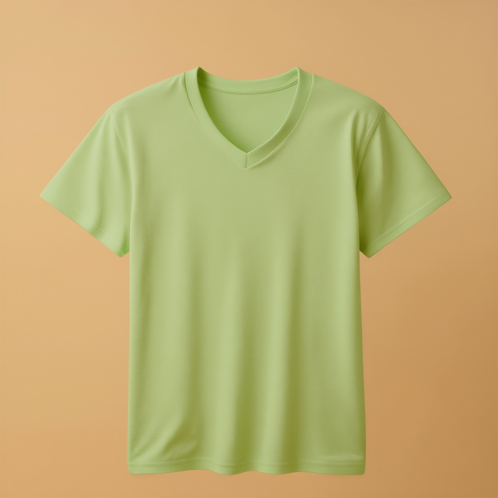Pista Green V-Neck V Neck Half Sleeve -Pista Green - Image 1