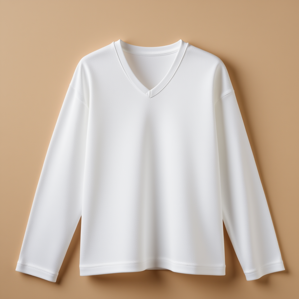 White V-Neck V Neck Full Sleeve - White - Image 1