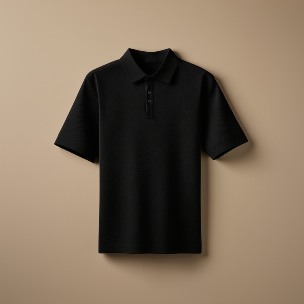 Black Pique Polo Kids Polo - Black - Image 1